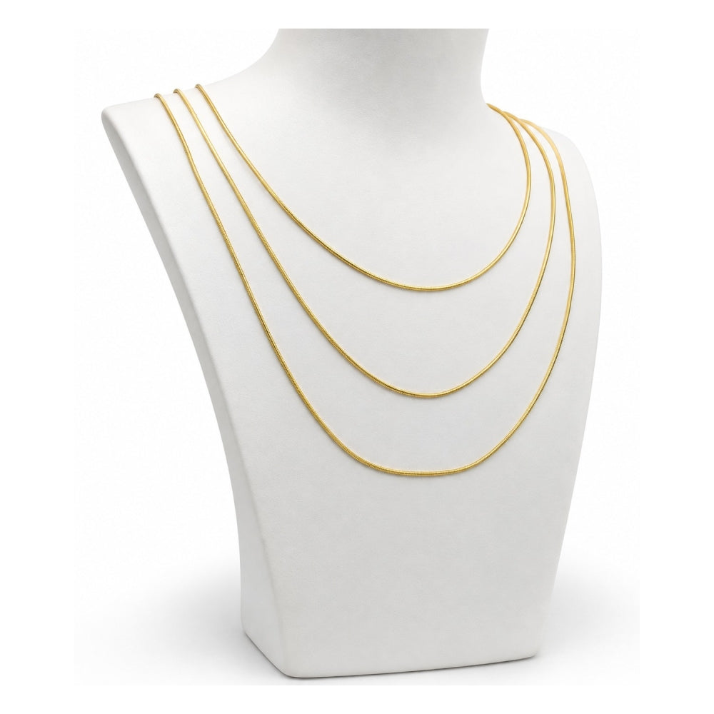 Oro Laminado Basic Necklace, Gold Filled Style Rat Tail Design, Polished, Golden Finish