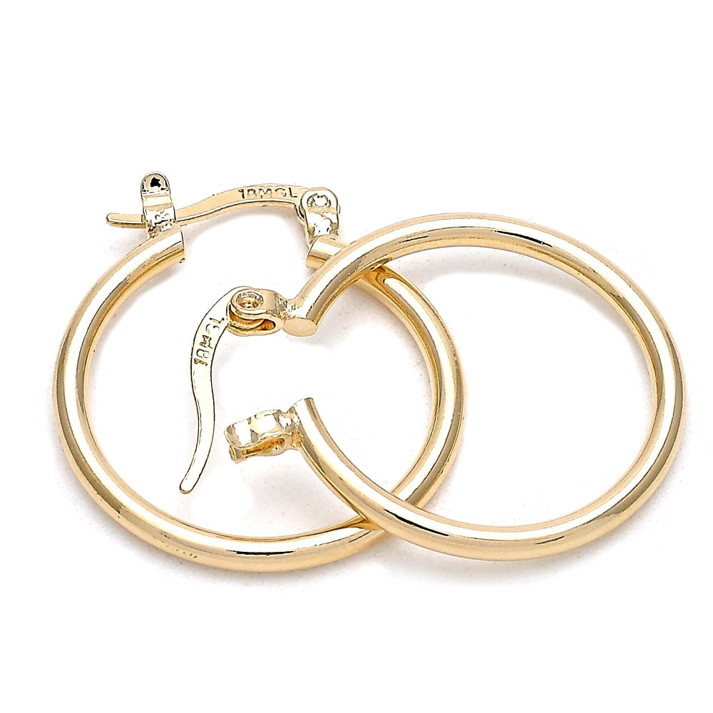 Oro Laminado Small Hoop, Gold Filled Style Polished, Golden Finish