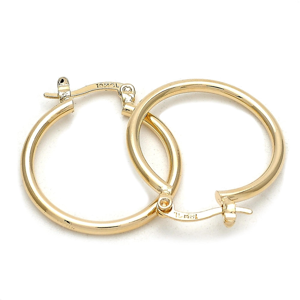 Oro Laminado Small Hoop, Gold Filled Style Polished, Golden Finish
