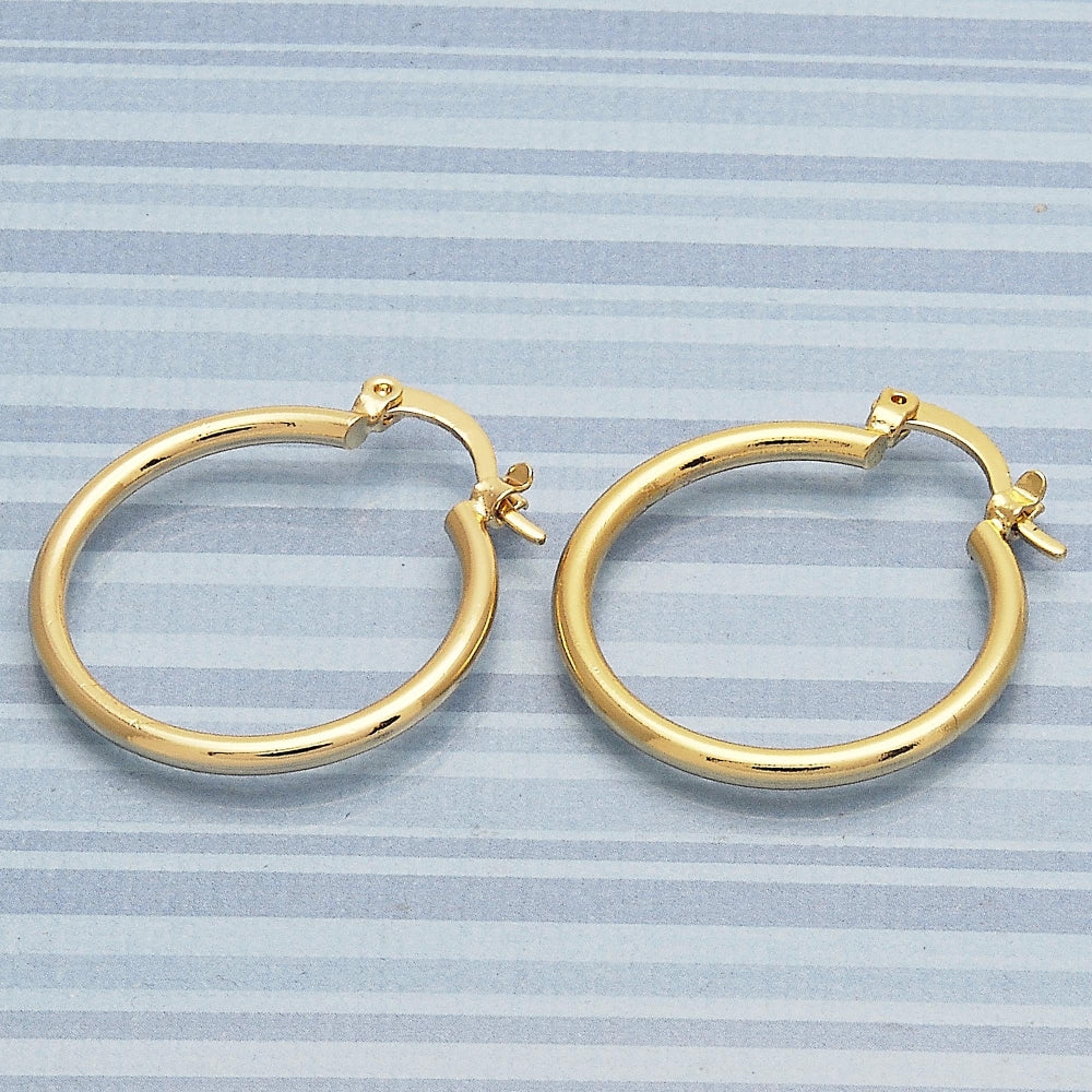 Oro Laminado Small Hoop, Gold Filled Style Polished, Golden Finish