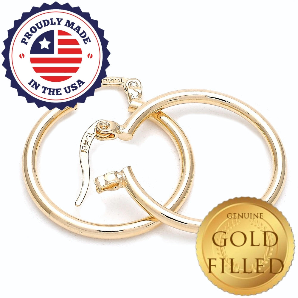 Oro Laminado Small Hoop, Gold Filled Style Polished, Golden Finish