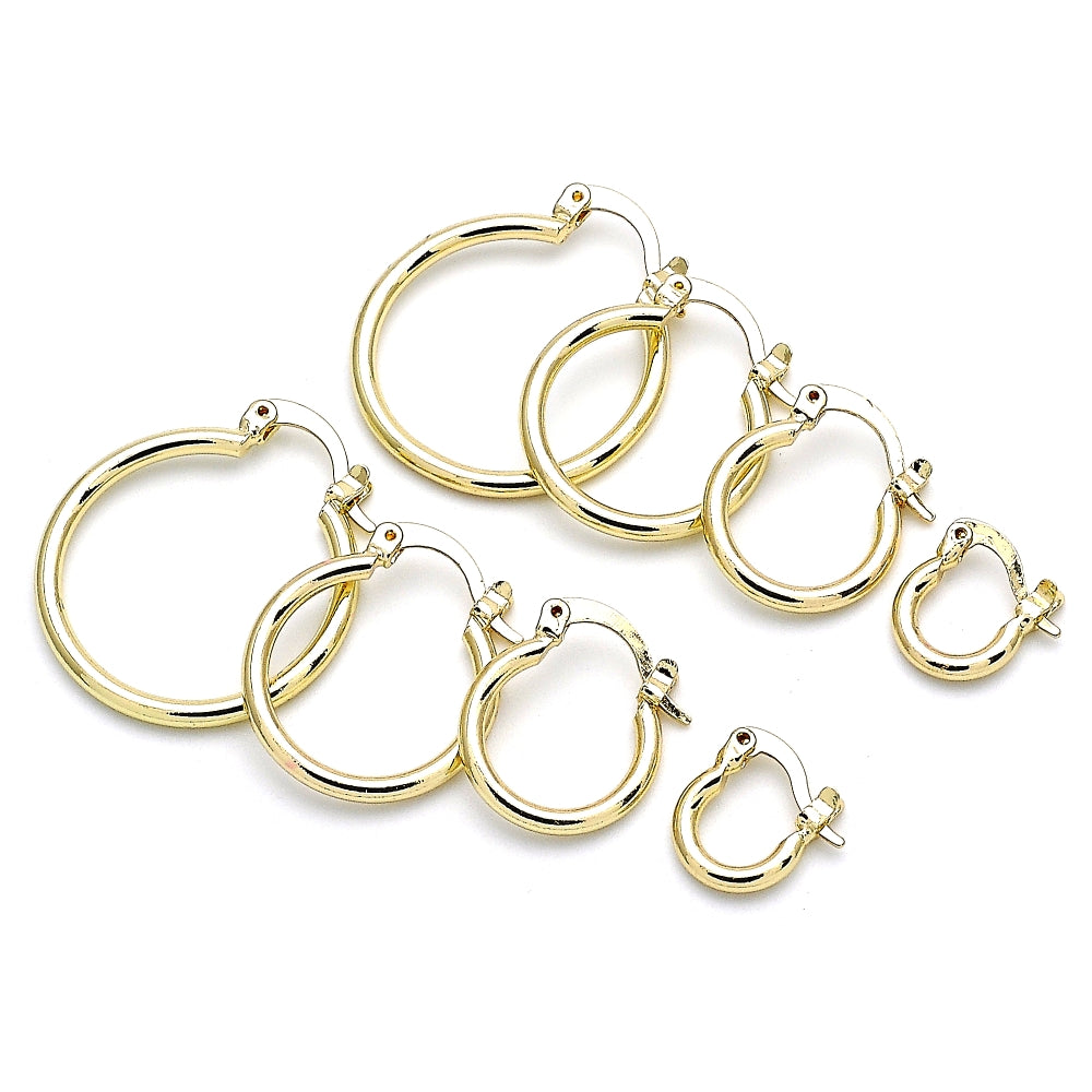 Oro Laminado Small Hoop, Gold Filled Style Polished, Golden Finish