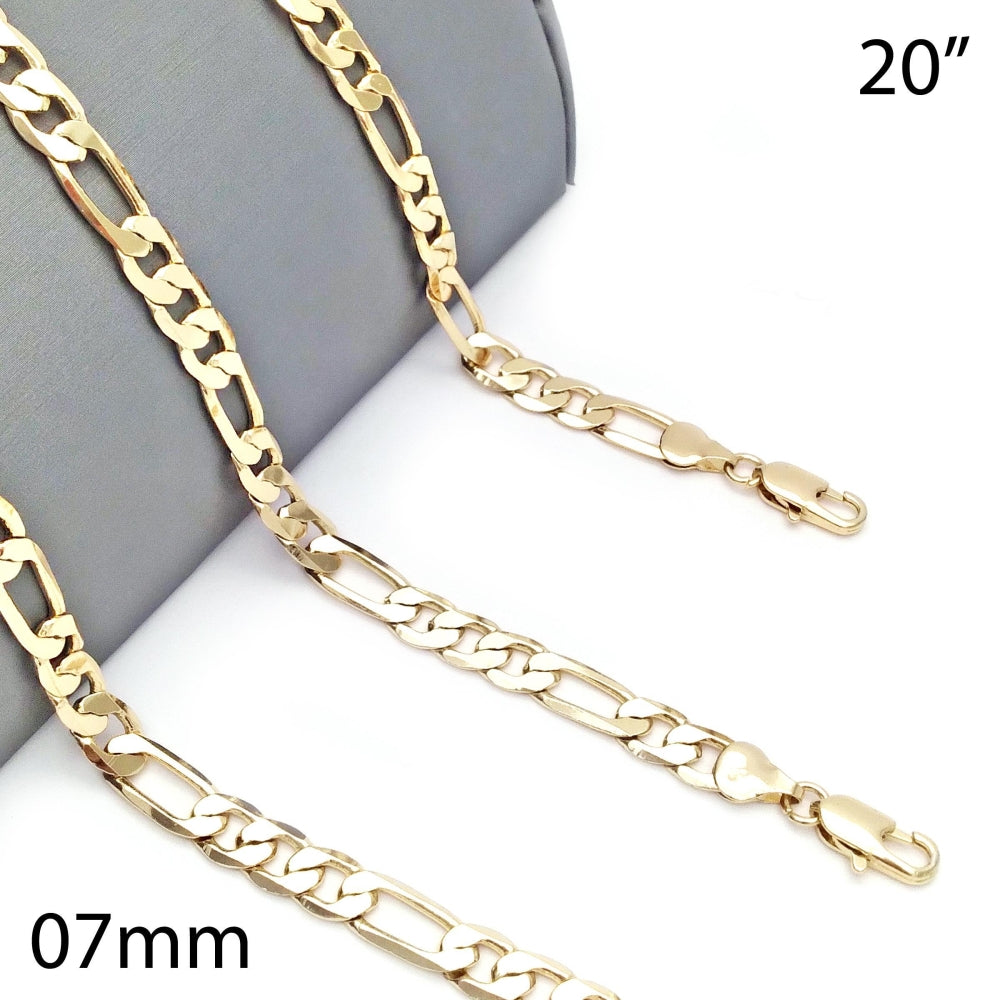 Oro Laminado Basic Necklace, Gold Filled Style Figaro Design, Polished, Golden Finish