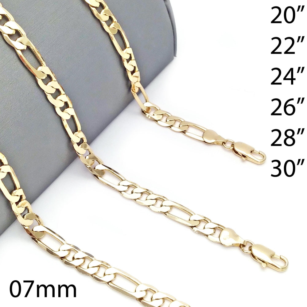 Oro Laminado Basic Necklace, Gold Filled Style Figaro Design, Polished, Golden Finish