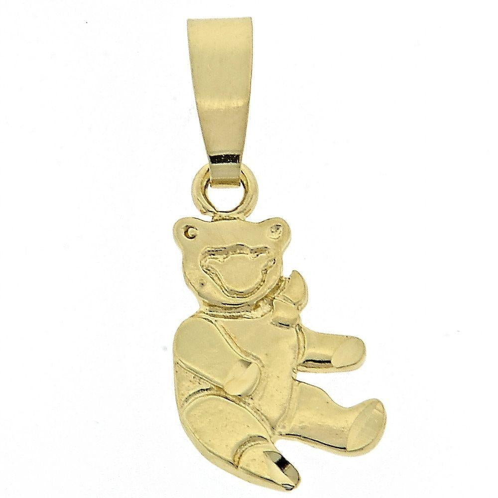 Oro Laminado Fancy Pendant, Gold Filled Style Teddy Bear Design, Polished, Golden Finish