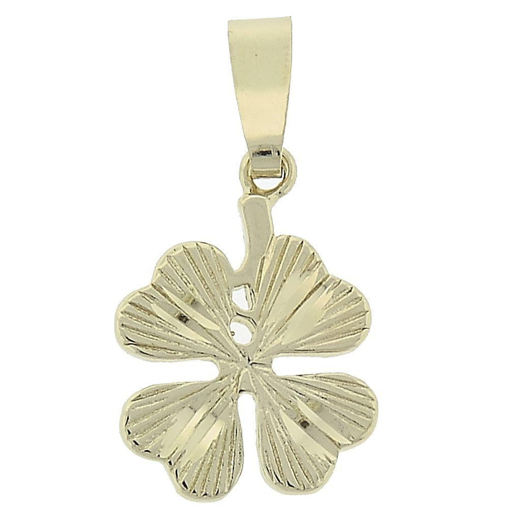 Oro Laminado Fancy Pendant, Gold Filled Style Flower Design, Diamond Cutting Finish, Golden Finish