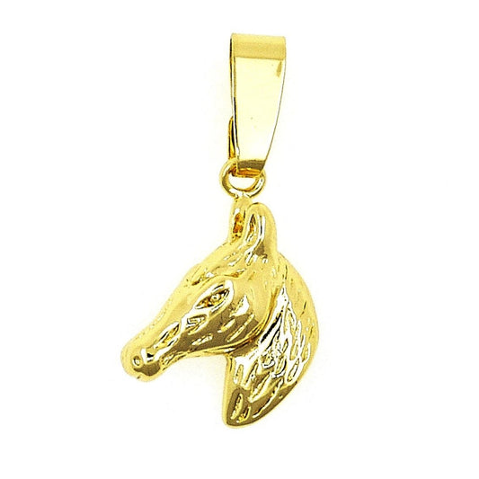 Oro Laminado Fancy Pendant, Gold Filled Style Horse Design, Polished, Golden Finish