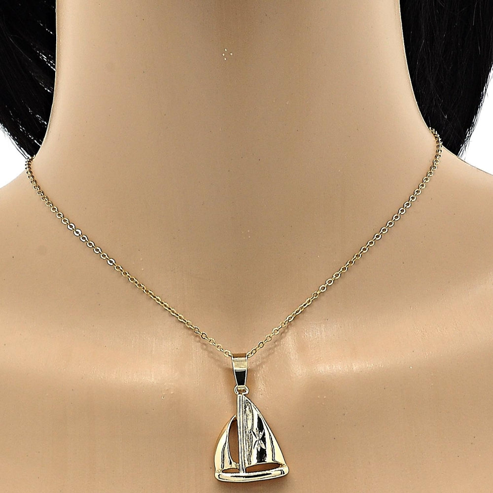Oro Laminado Fancy Pendant, Gold Filled Style Diamond Cutting Finish, Golden Finish