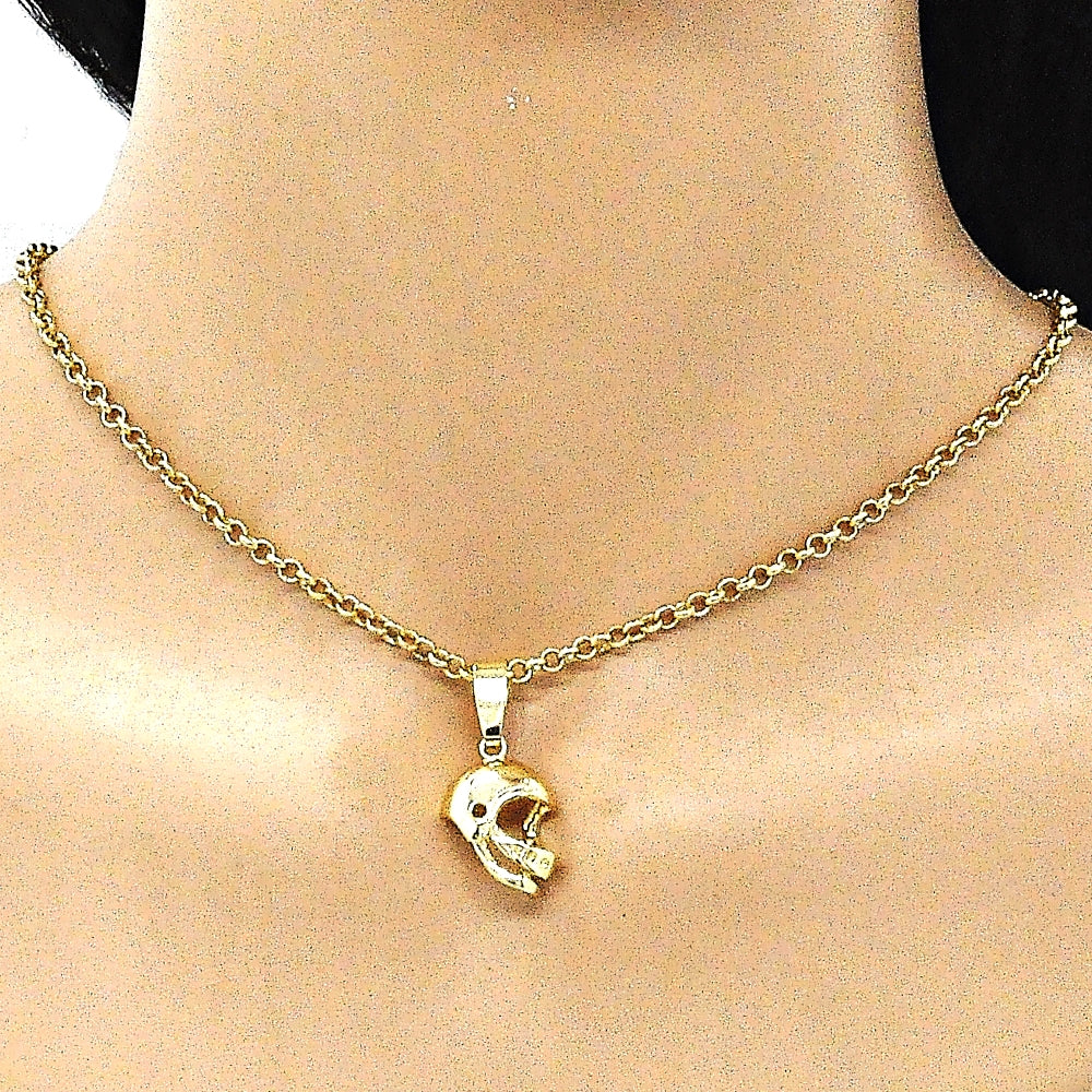 Oro Laminado Fancy Pendant, Gold Filled Style Diamond Cutting Finish, Golden Finish