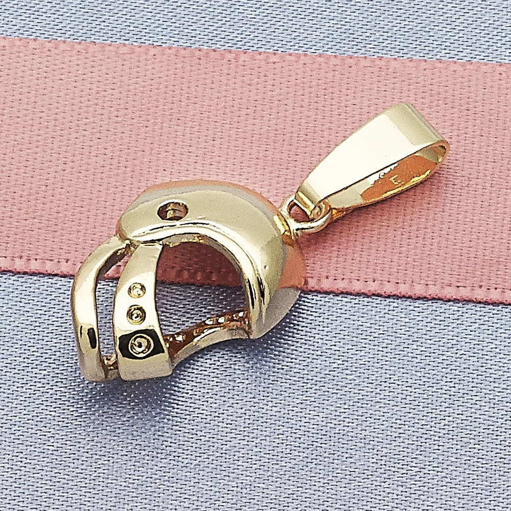 Oro Laminado Fancy Pendant, Gold Filled Style Diamond Cutting Finish, Golden Finish