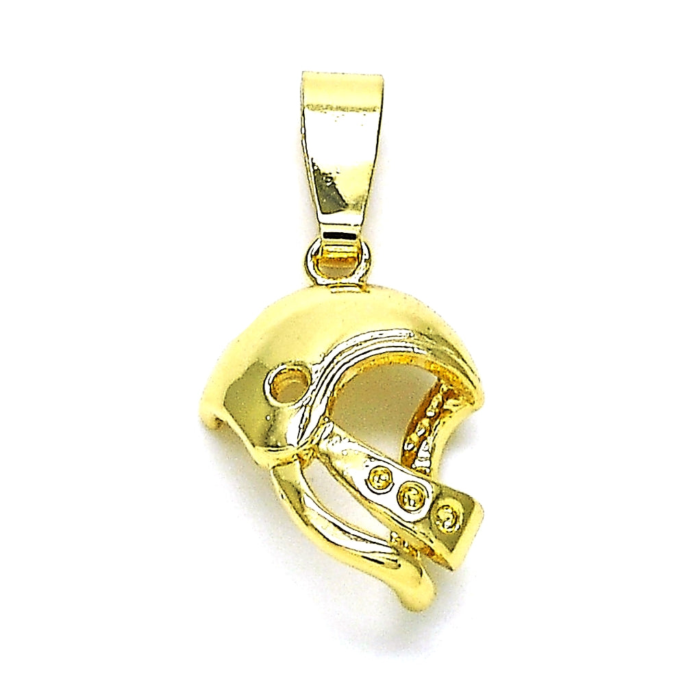 Oro Laminado Fancy Pendant, Gold Filled Style Diamond Cutting Finish, Golden Finish
