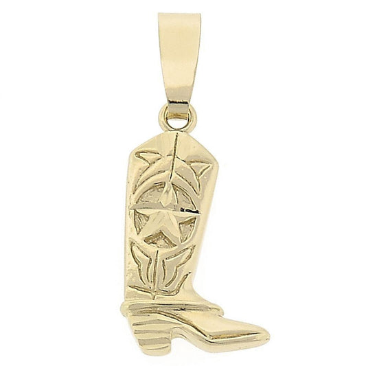 Oro Laminado Fancy Pendant, Gold Filled Style Shoes Design, Diamond Cutting Finish, Golden Finish