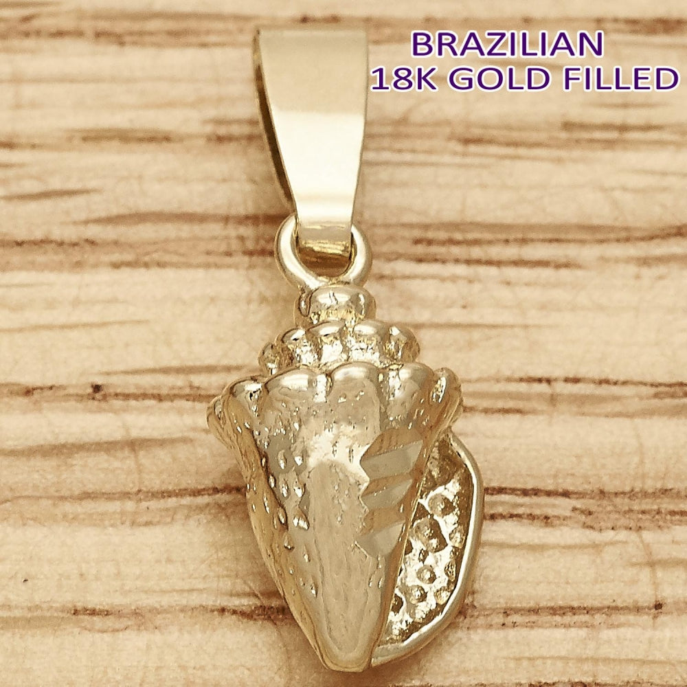 Oro Laminado Fancy Pendant, Gold Filled Style Diamond Cutting Finish, Golden Finish