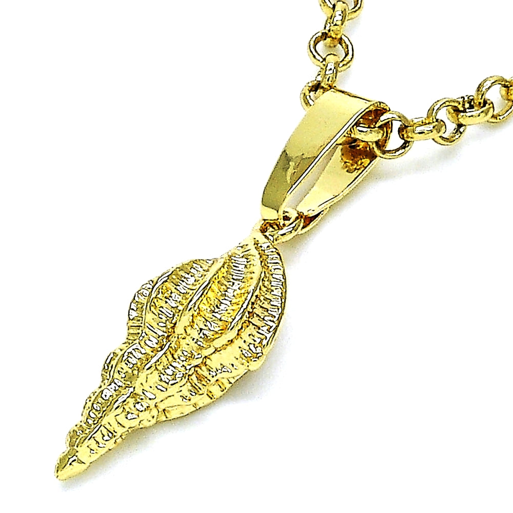 Oro Laminado Fancy Pendant, Gold Filled Style Diamond Cutting Finish, Golden Finish