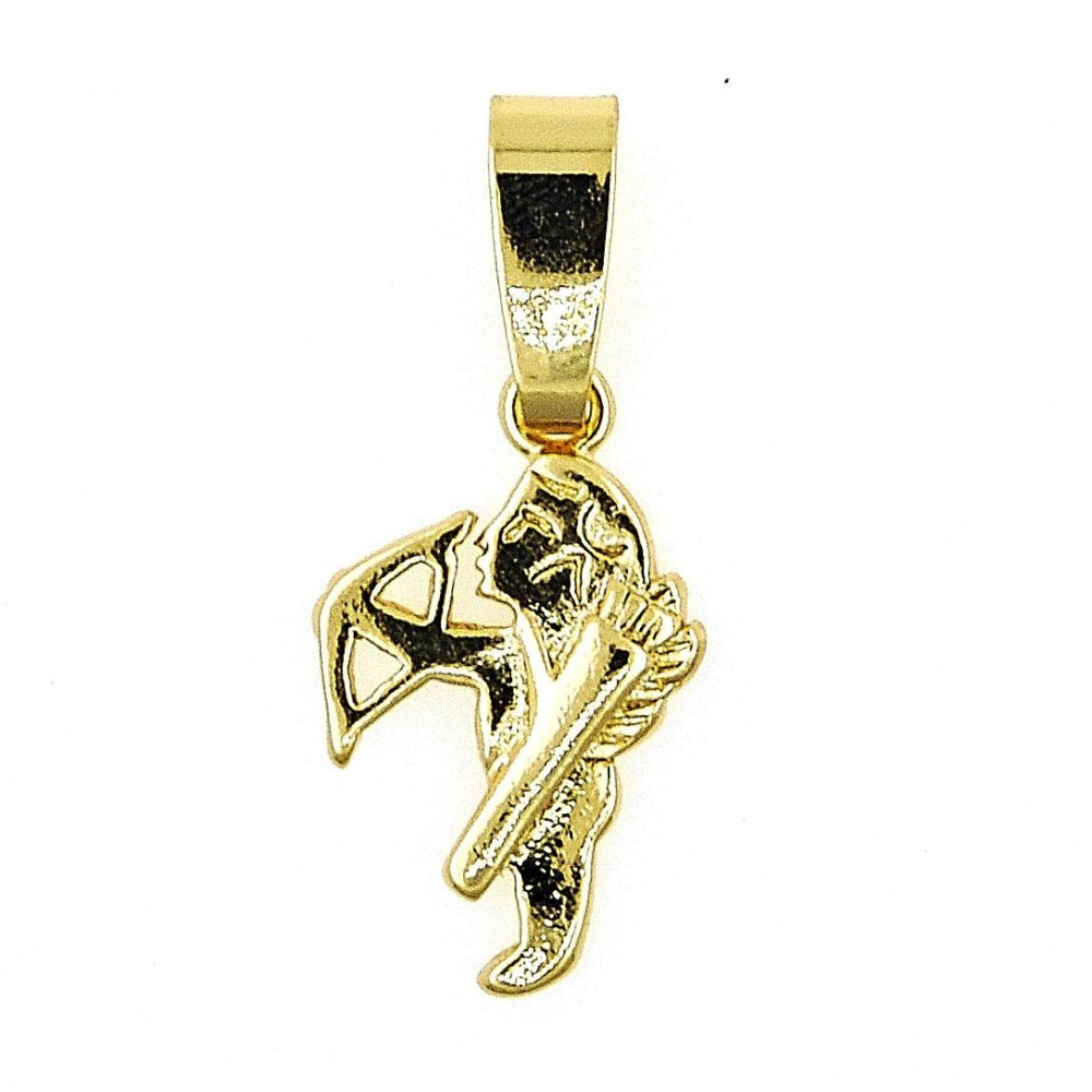 Oro Laminado Religious Pendant, Gold Filled Style Angel Design, Polished, Golden Finish