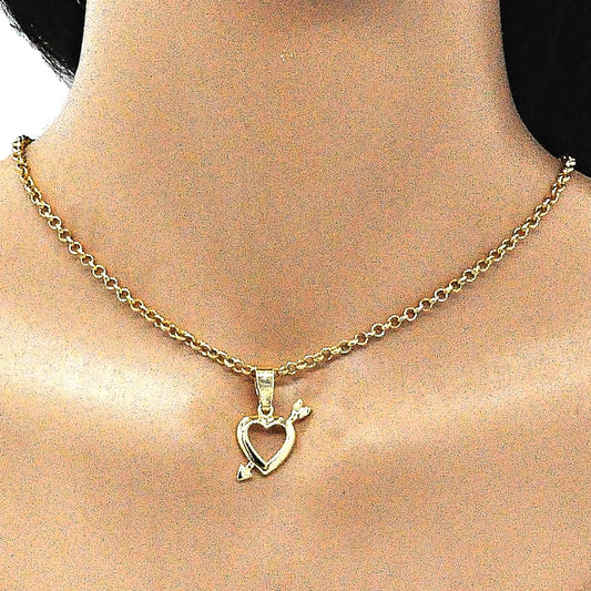 Oro Laminado Fancy Pendant, Gold Filled Style Heart Design, Polished, Golden Finish