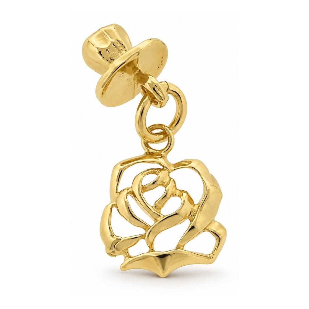 Oro Laminado Fancy Pendant, Gold Filled Style Flower Design, Polished, Golden Finish