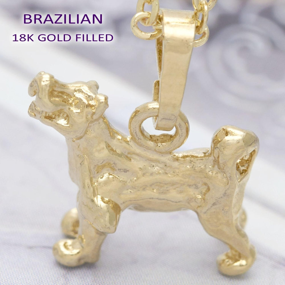 Oro Laminado Fancy Pendant, Gold Filled Style Dog Design, Polished, Golden Finish