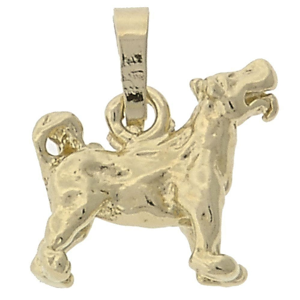 Oro Laminado Fancy Pendant, Gold Filled Style Dog Design, Polished, Golden Finish