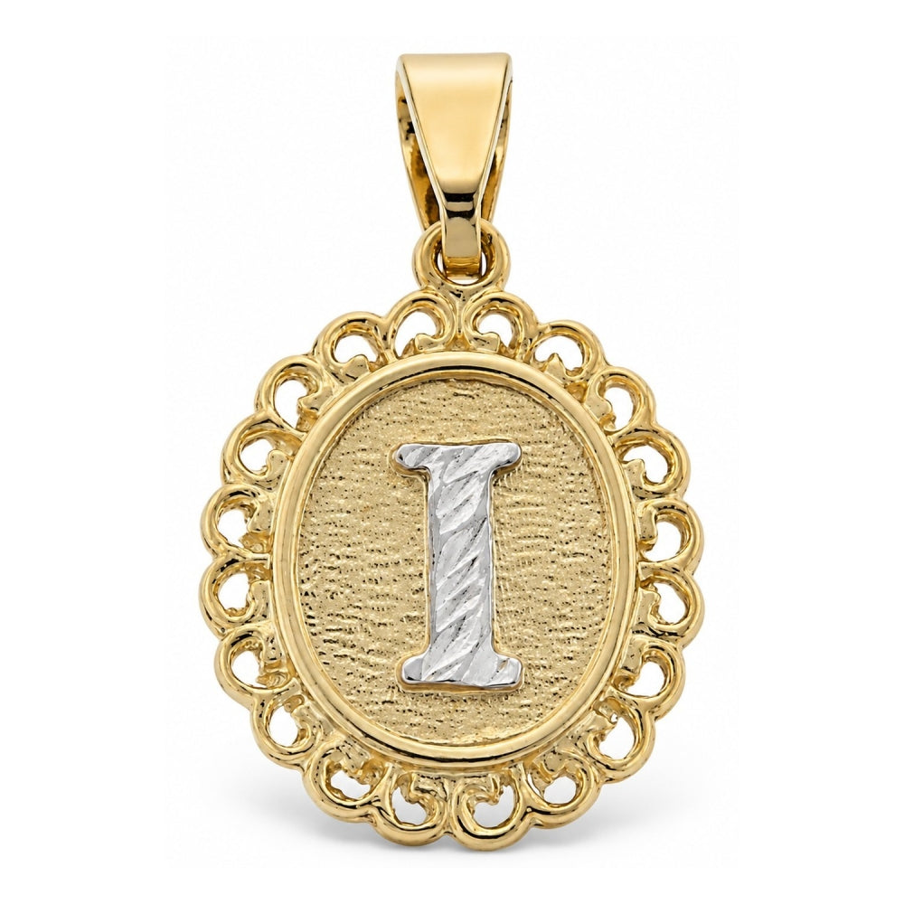 Oro Laminado Fancy Pendant, Gold Filled Style Polished, Two Tone