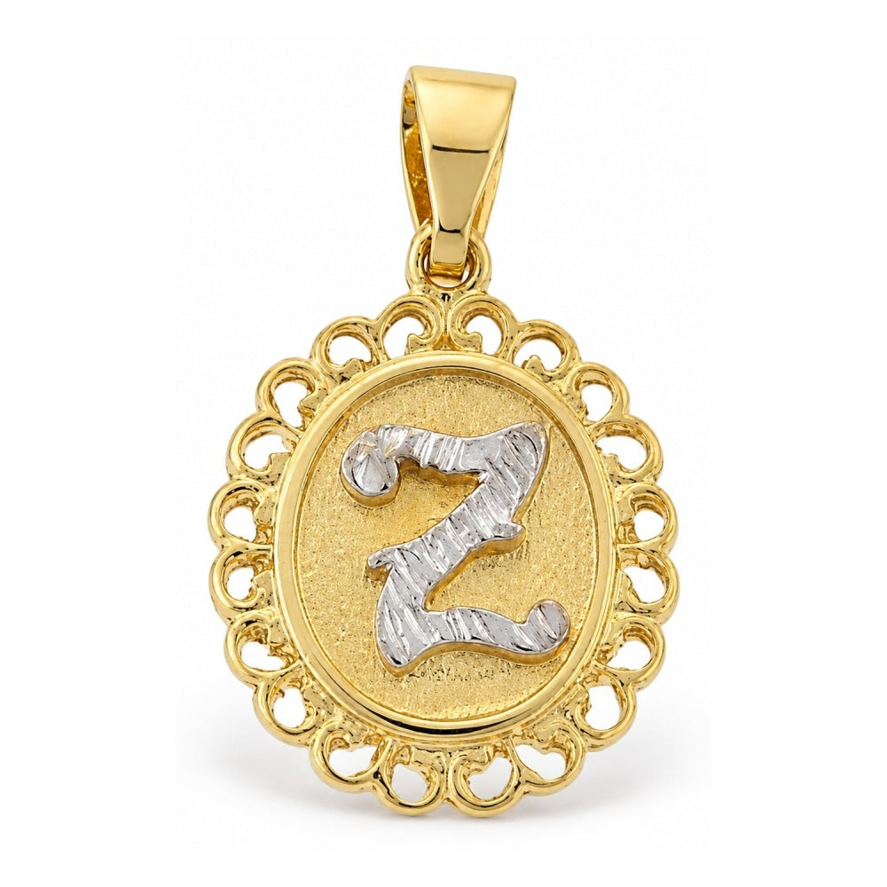 Oro Laminado Fancy Pendant, Gold Filled Style Polished, Two Tone