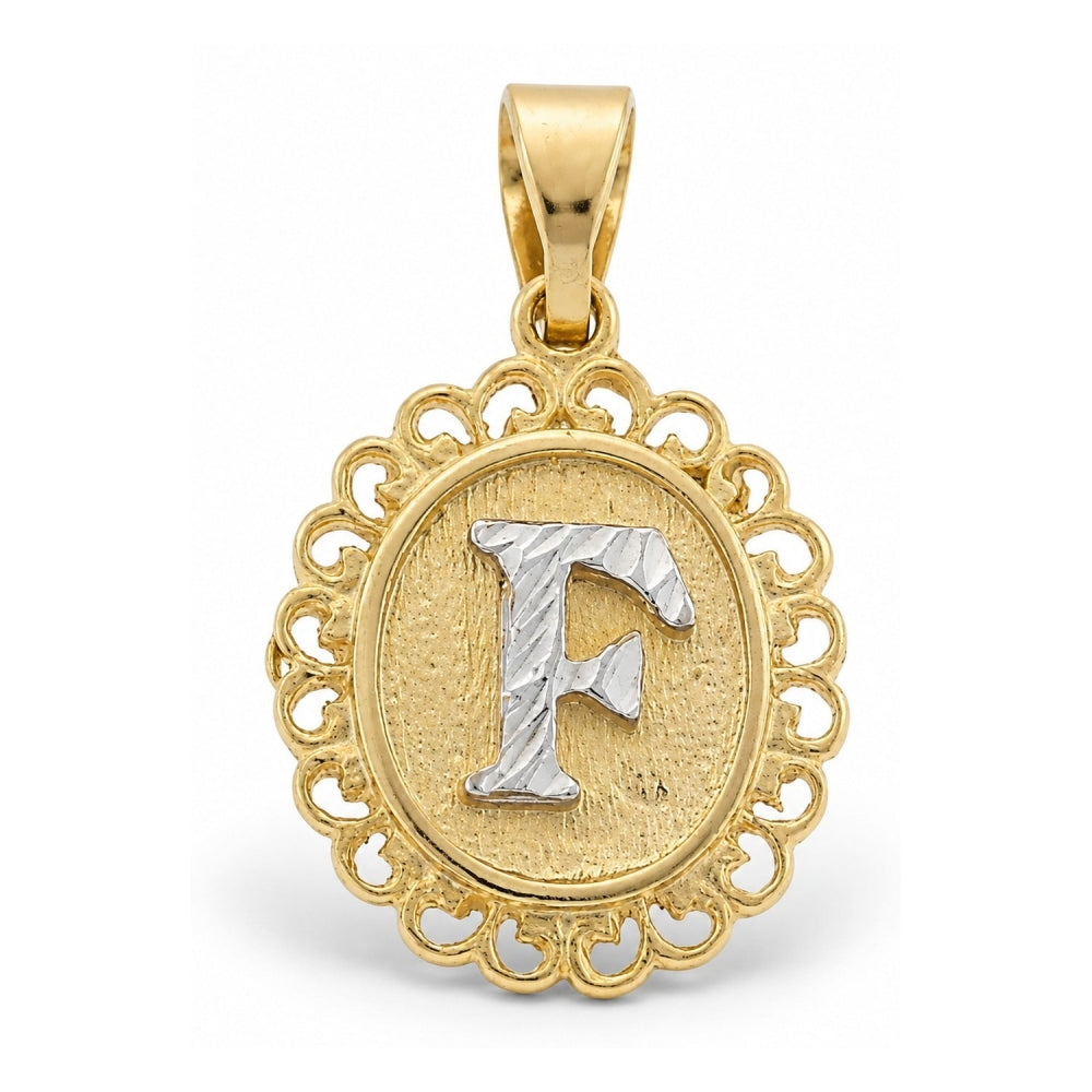 Oro Laminado Fancy Pendant, Gold Filled Style Polished, Two Tone