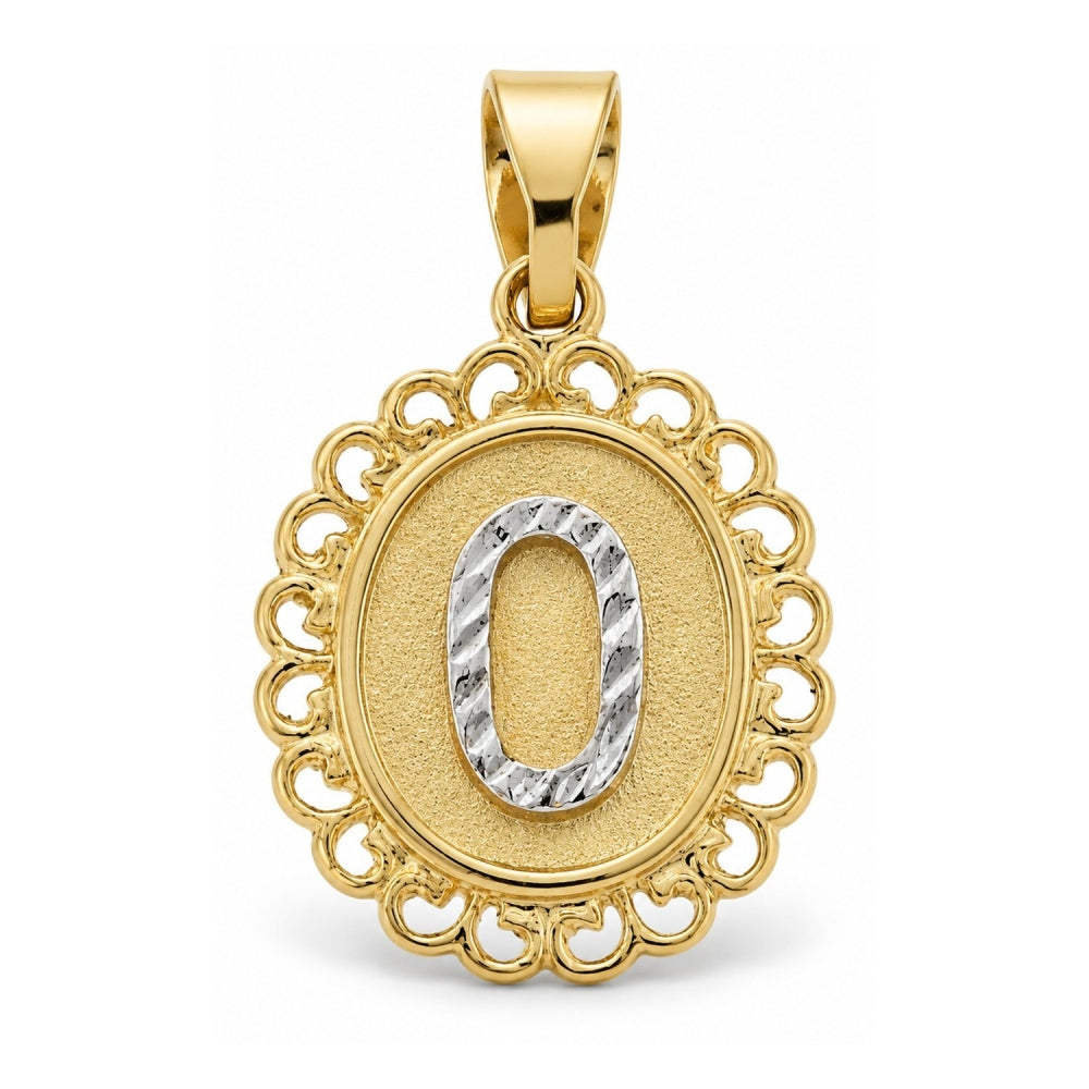 Oro Laminado Fancy Pendant, Gold Filled Style Polished, Two Tone