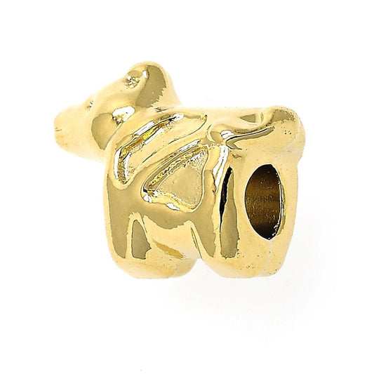 Oro Laminado Love Link Pendant, Gold Filled Style Dog Design, Polished, Golden Finish