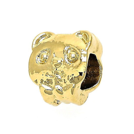 Oro Laminado Love Link Pendant, Gold Filled Style Teddy Bear Design, Polished, Golden Finish
