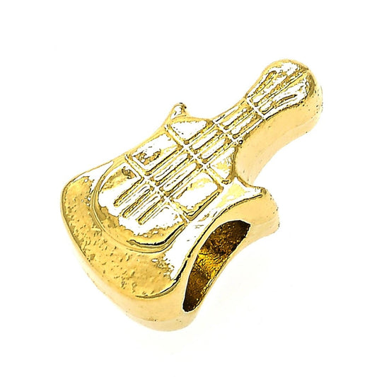 Oro Laminado Love Link Pendant, Gold Filled Style Guitar Design, Polished, Golden Finish