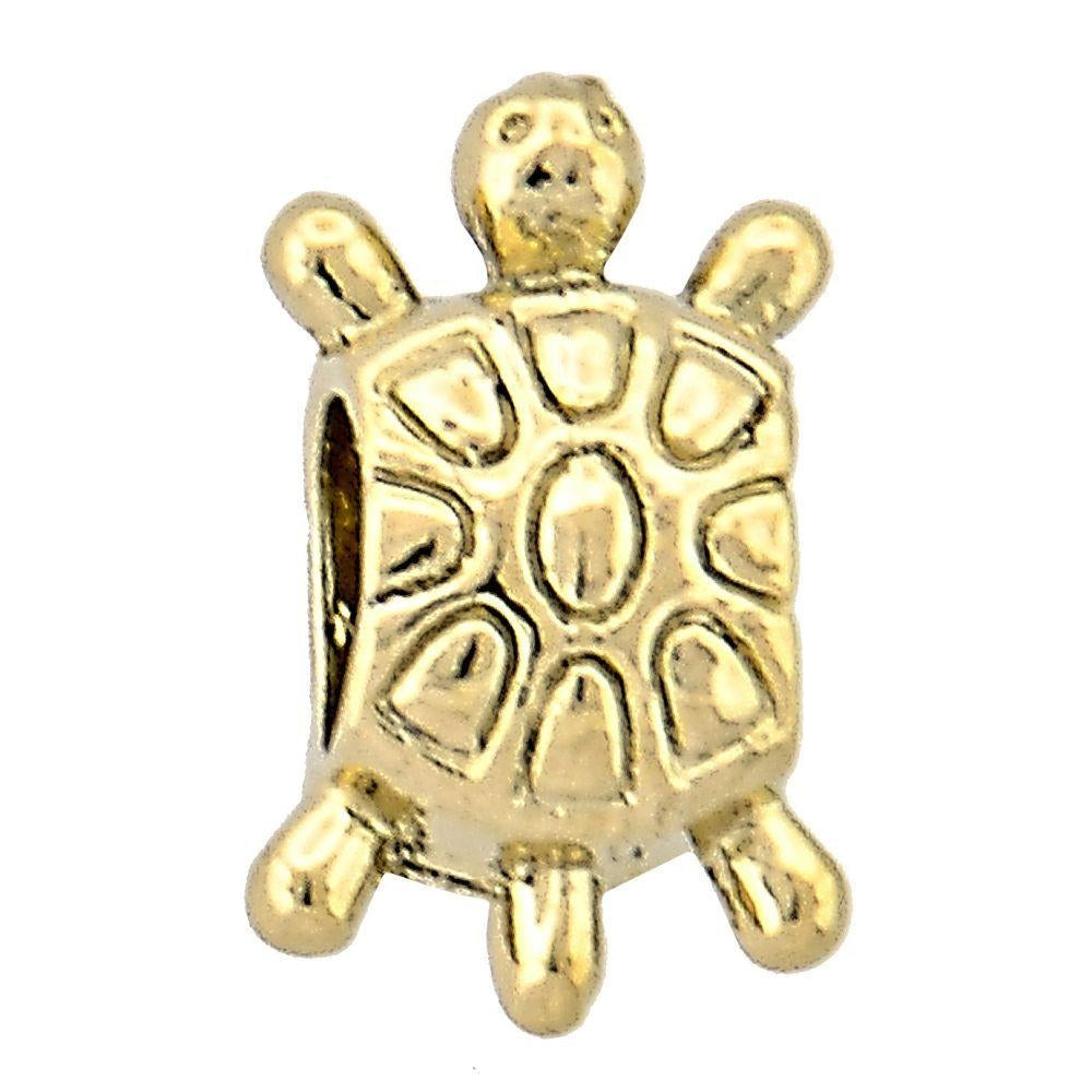 Oro Laminado Love Link Pendant, Gold Filled Style Turtle Design, Polished, Golden Finish