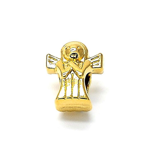 Oro Laminado Love Link Pendant, Gold Filled Style Angel Design, Polished, Golden Finish