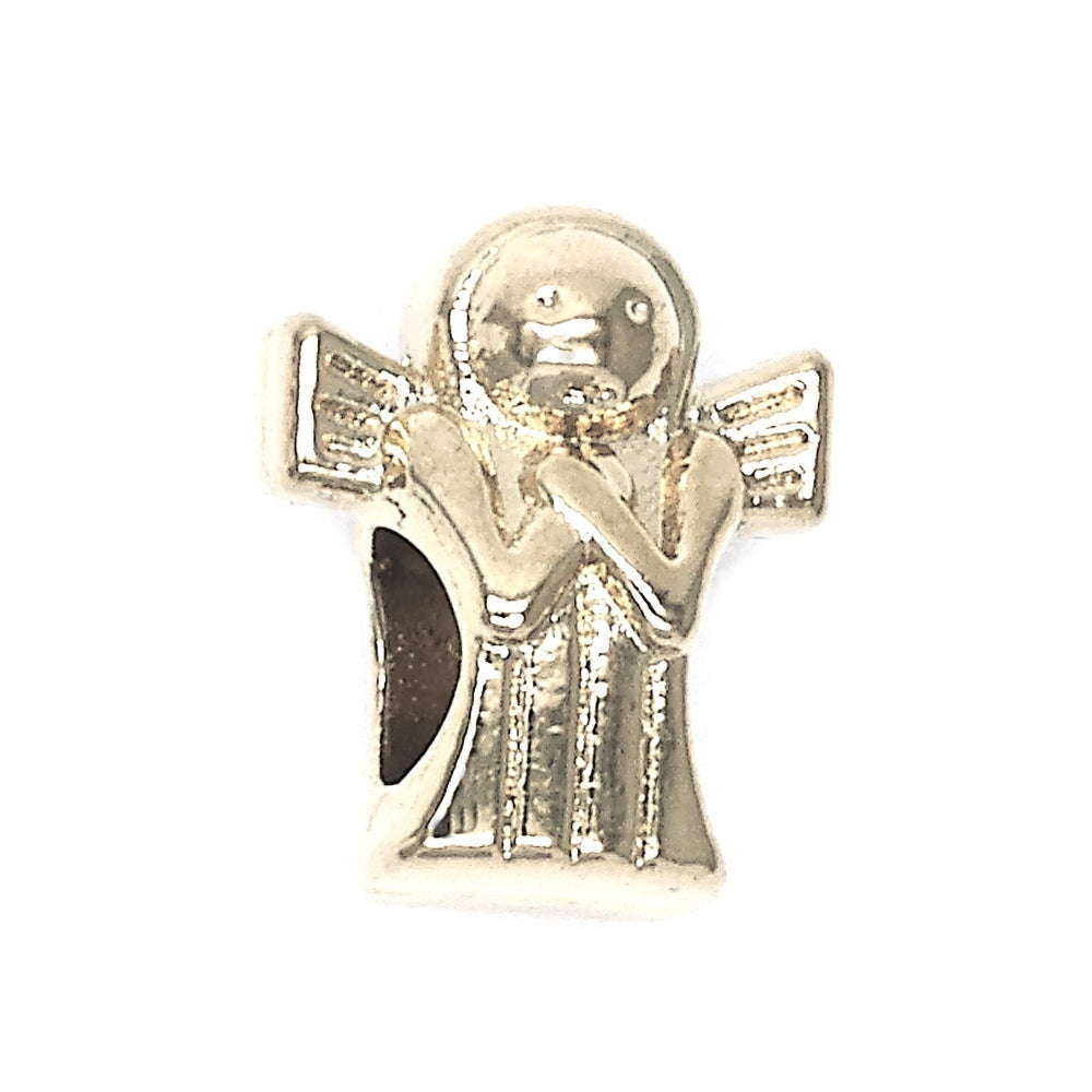 Oro Laminado Love Link Pendant, Gold Filled Style Angel Design, Polished, Golden Finish
