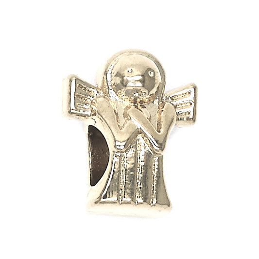 Oro Laminado Love Link Pendant, Gold Filled Style Angel Design, Polished, Golden Finish
