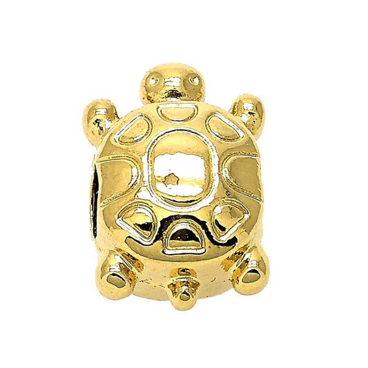 Oro Laminado Love Link Pendant, Gold Filled Style Turtle Design, Polished, Golden Finish