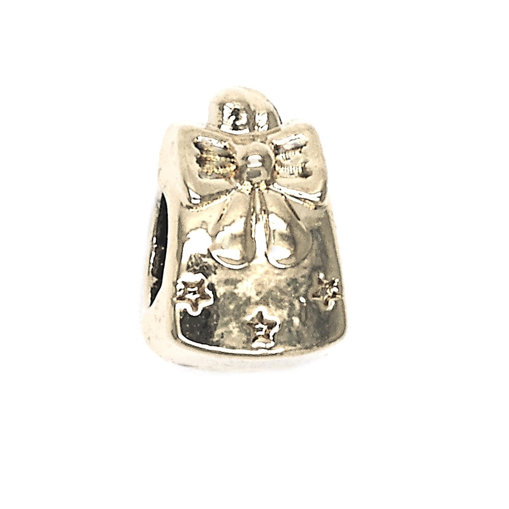Oro Laminado Love Link Pendant, Gold Filled Style Bow Design, Polished, Golden Finish