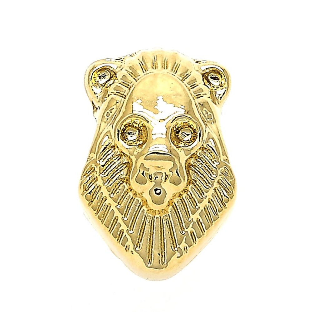 Oro Laminado Love Link Pendant, Gold Filled Style Teddy Bear Design, Polished, Golden Finish
