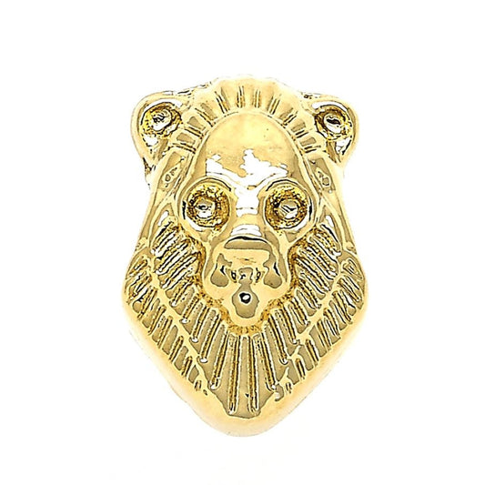 Oro Laminado Love Link Pendant, Gold Filled Style Teddy Bear Design, Polished, Golden Finish