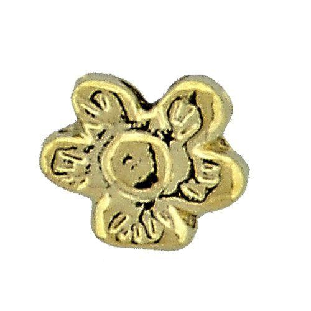 Oro Laminado Love Link Pendant, Gold Filled Style Flower Design, Polished, Golden Finish