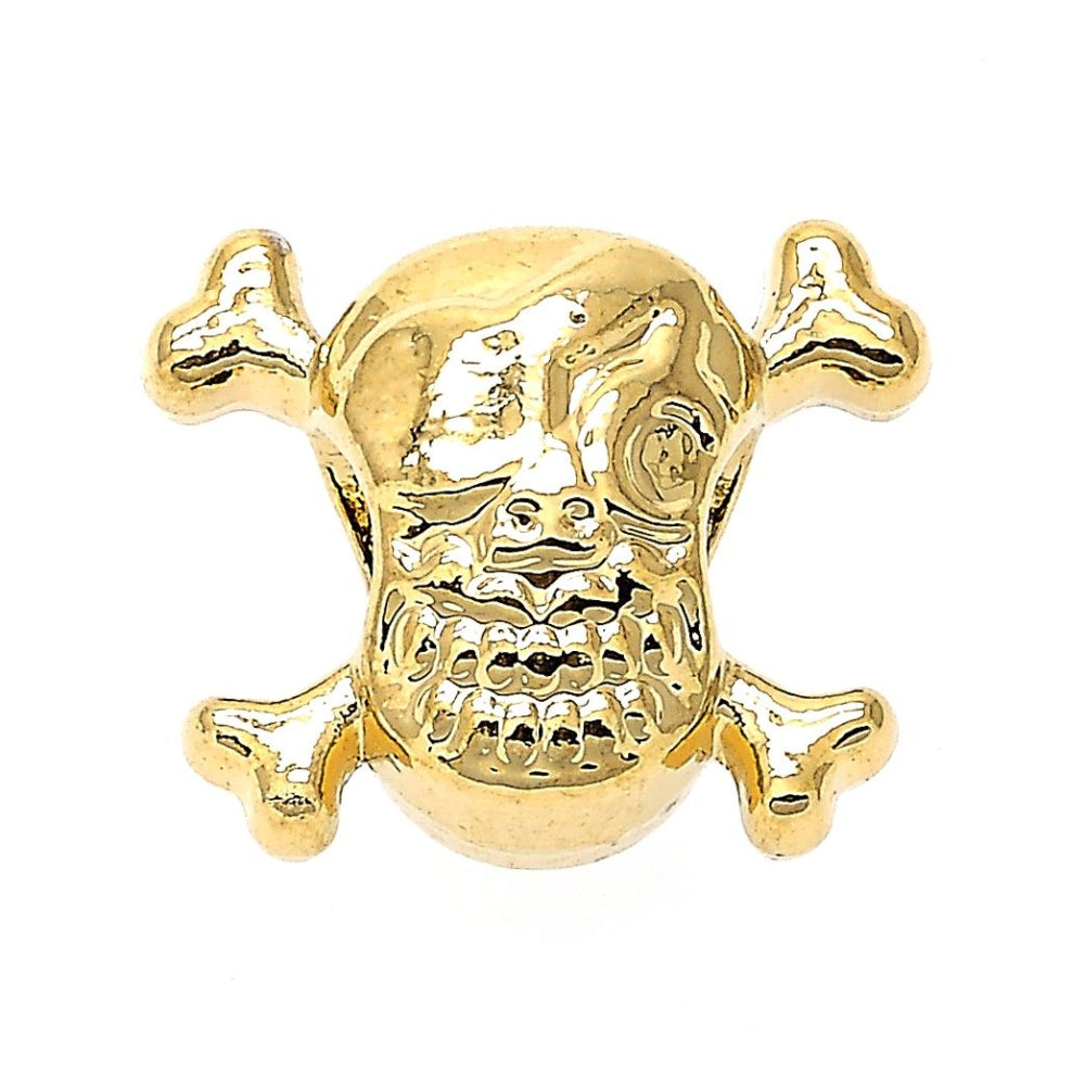 Oro Laminado Love Link Pendant, Gold Filled Style Skull Design, Polished, Golden Finish