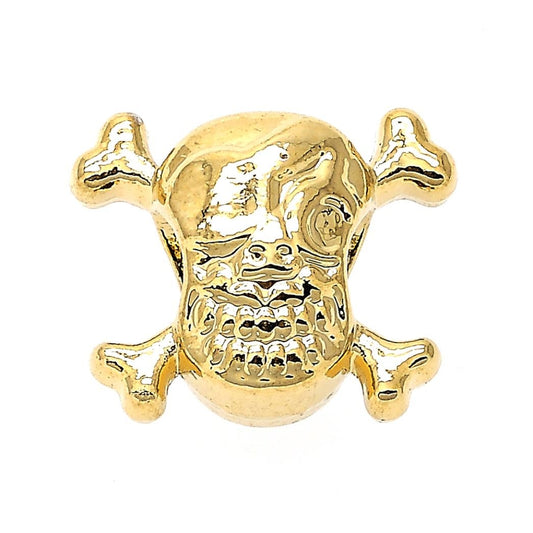 Oro Laminado Love Link Pendant, Gold Filled Style Skull Design, Polished, Golden Finish