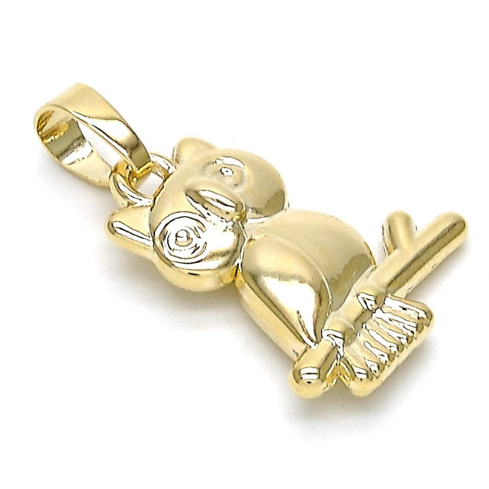 Oro Laminado Fancy Pendant, Gold Filled Style Owl Design, Polished, Golden Finish