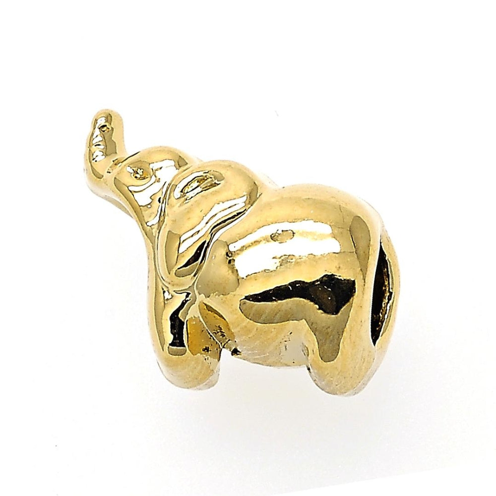Oro Laminado Love Link Pendant, Gold Filled Style Elephant Design, Polished, Golden Finish
