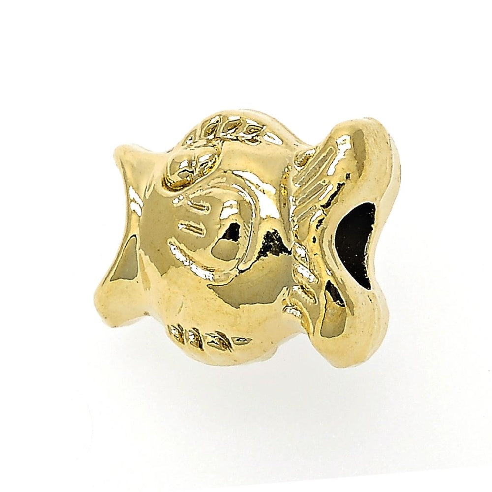 Oro Laminado Love Link Pendant, Gold Filled Style Fish Design, Polished, Golden Finish