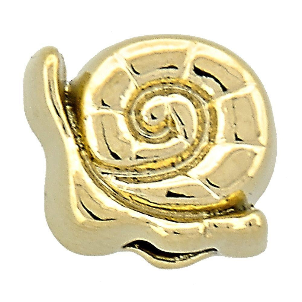 Oro Laminado Love Link Pendant, Gold Filled Style Snail Design, Polished, Golden Finish
