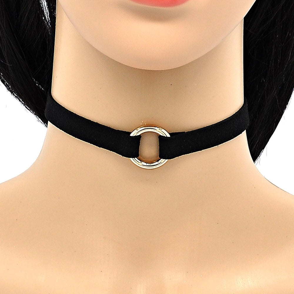 Oro Laminado Fancy Necklace, Gold Filled Style Choker Design, Polished, Golden Finish