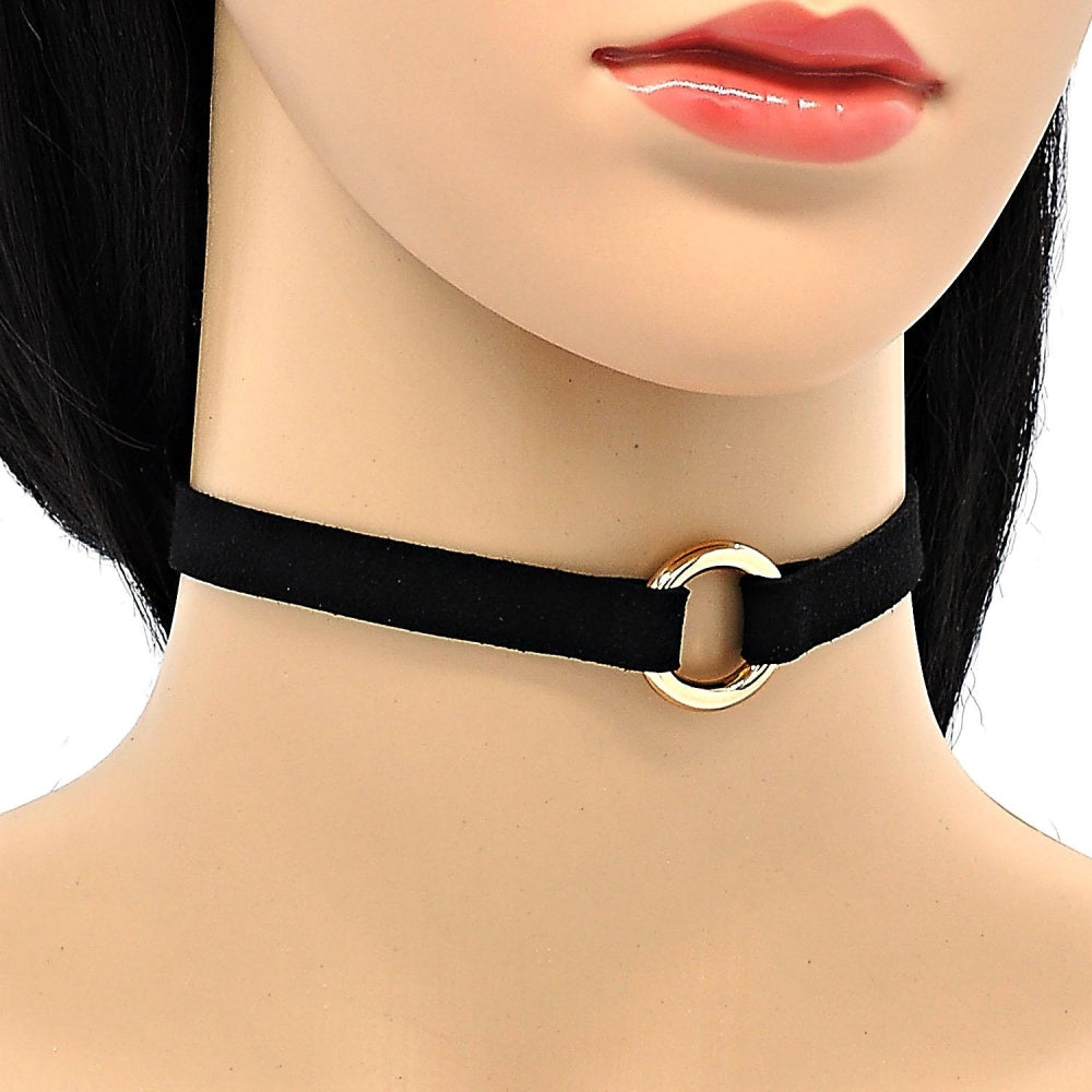 Oro Laminado Fancy Necklace, Gold Filled Style Choker Design, Polished, Golden Finish