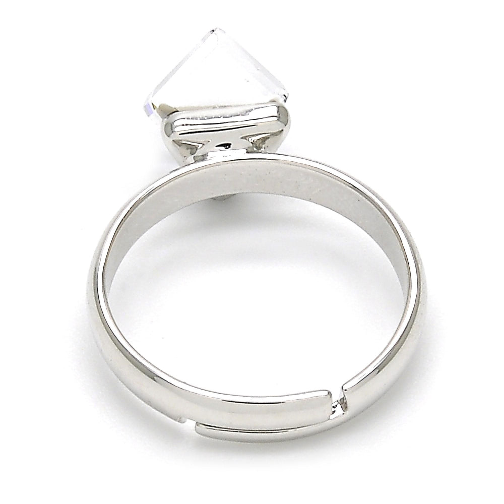 Rhodium Gold Filled Multi Stone Ring, with Heliotrope Swarovski Crystals, Polished, Rhodium Finish