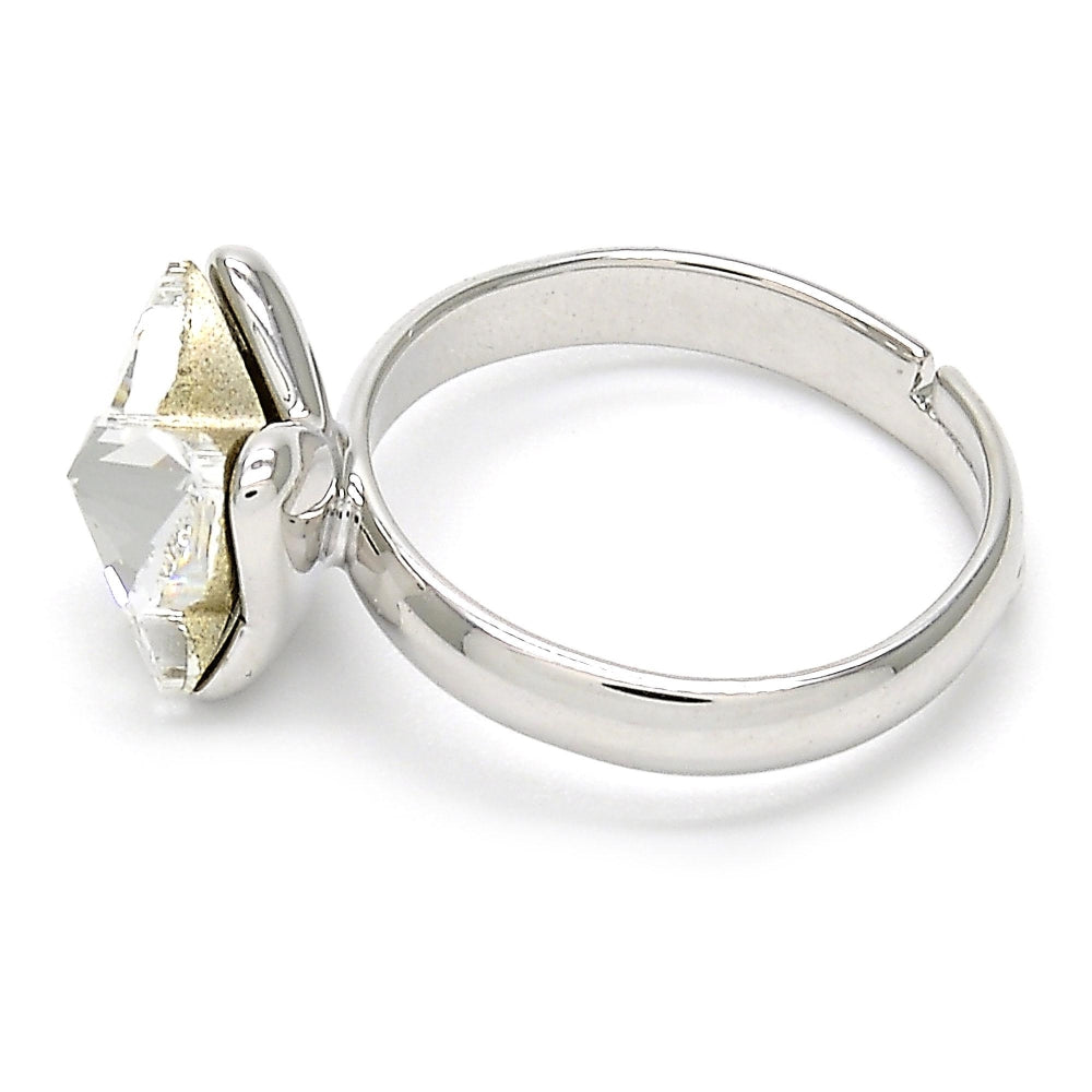 Rhodium Gold Filled Multi Stone Ring, Butterfly Design, with Crystal Swarovski Crystals, Polished, Rhodium Finish