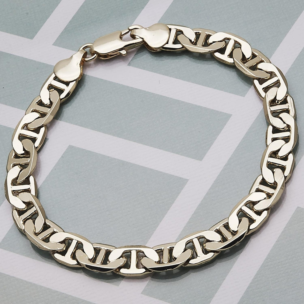 Gold Tone Basic Bracelet, Mariner Design, Polished, Golden Finish